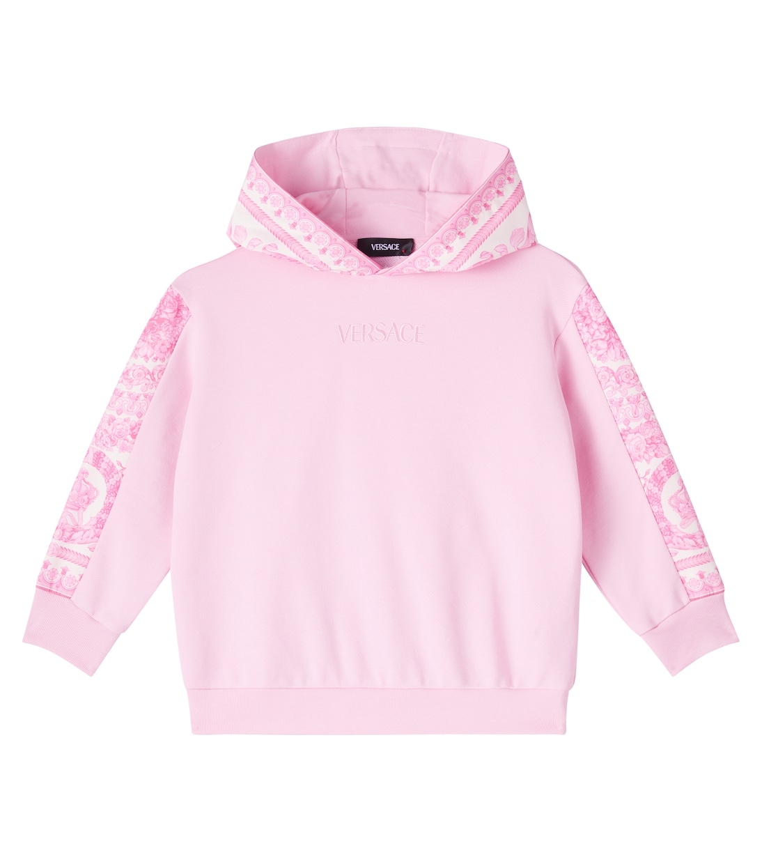 

Барокко хлопковый флисовый худи Versace Kids, Pastel Pink + Ivory