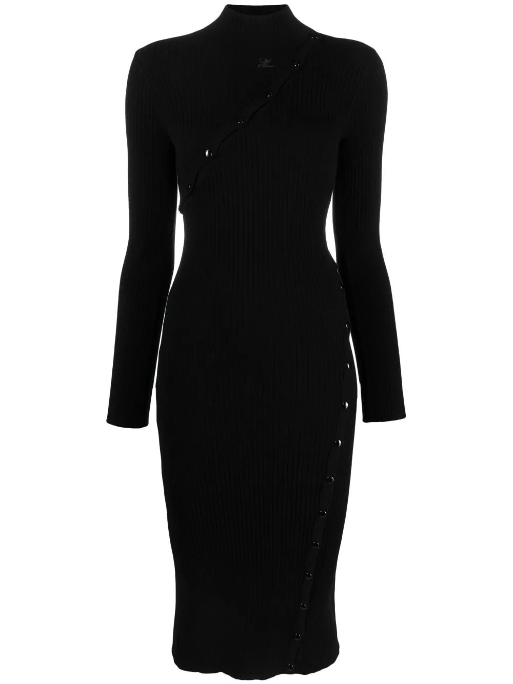 

Платье в рубчик Courrèges, черный