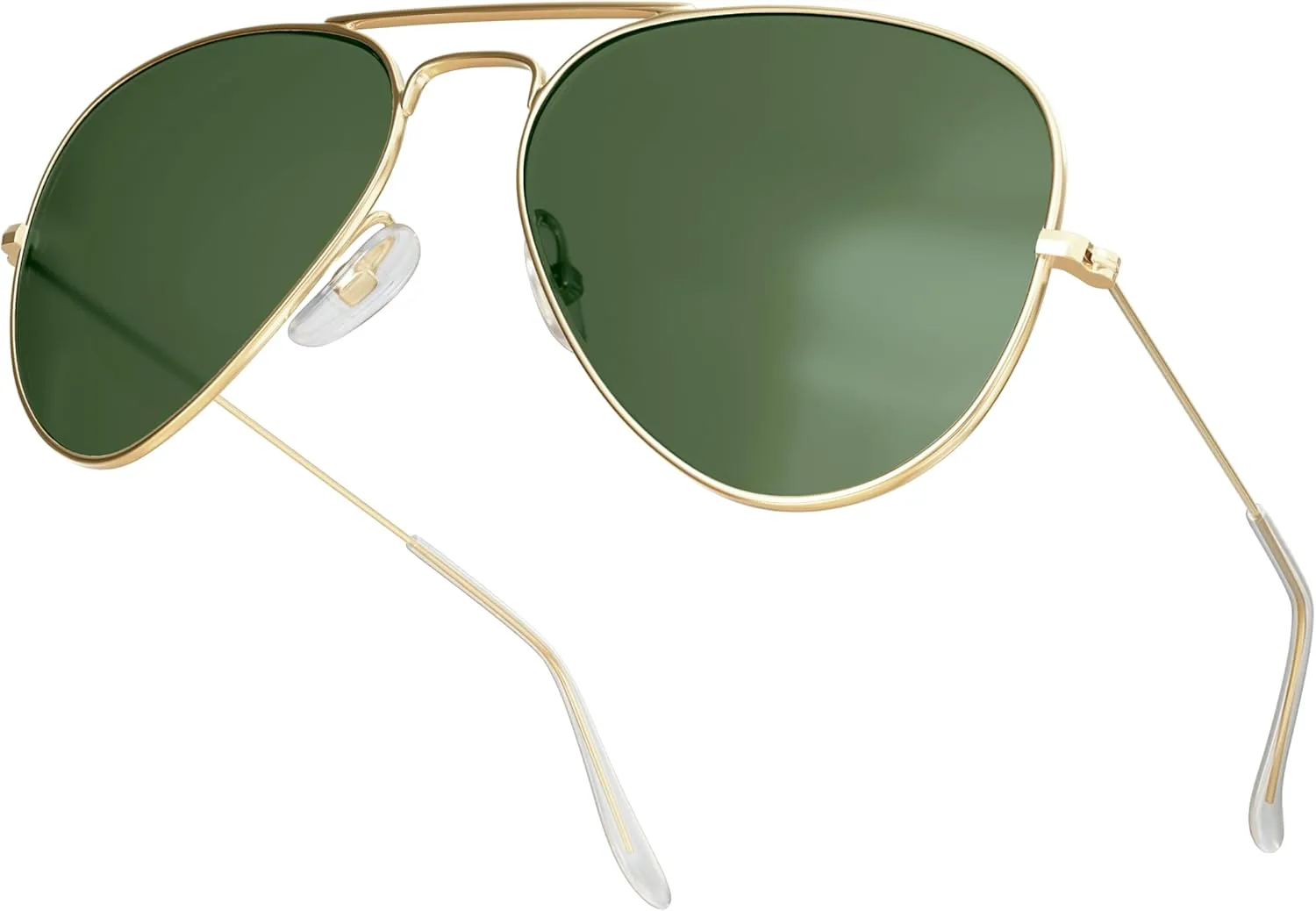 

Солнцезащитные очки Livho для мужчин и женщин, авиаторские, поляризованные, с металлическими зеркальными линзами, защита от УФ-излучения UV 400, *Gold Dark Green