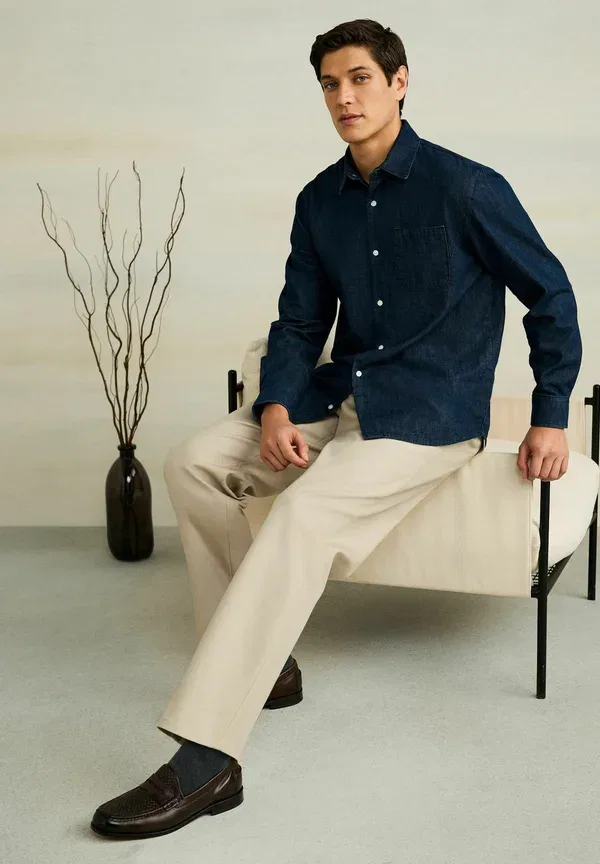 Брюки Next Regular fit relaxed fit smart chinos with side adjuster, камень — фото 4