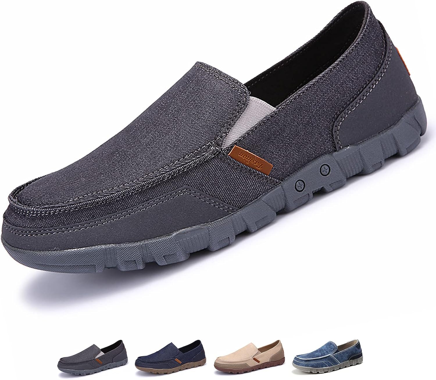 

Мужские джинсовые слипоны ортопедические лоферы повседневные легкие обувь и ходьбы мягкие лодочные туфли Optigard, серый