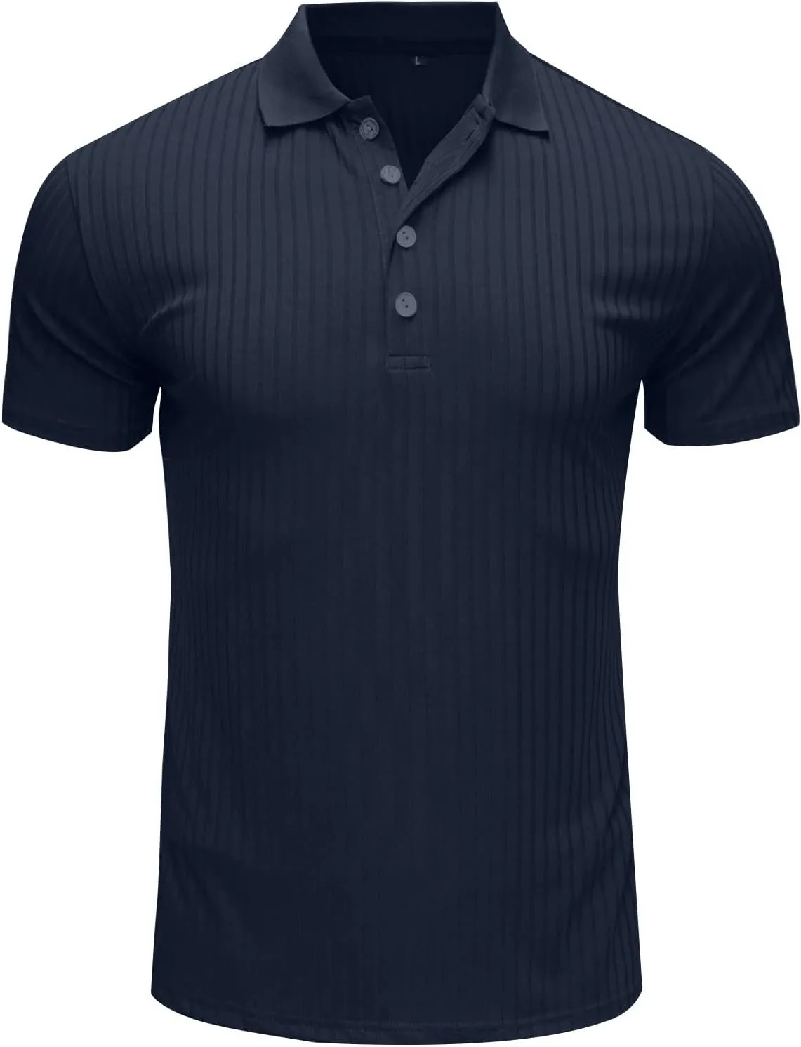Мужская футболка-поло Ribbed Stretch Slim Fit для гольфа и тренировок — фото 4
