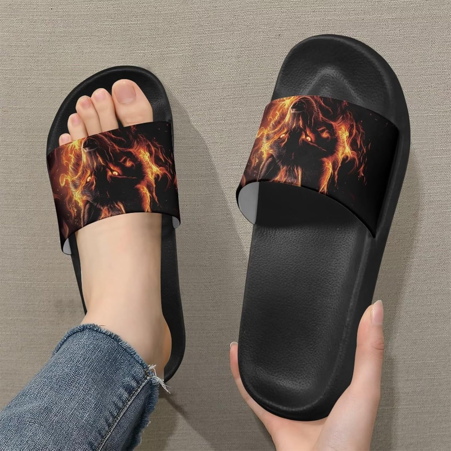 Тапочеки Jrysaedy House Slides, Flame Wolf — фото 3