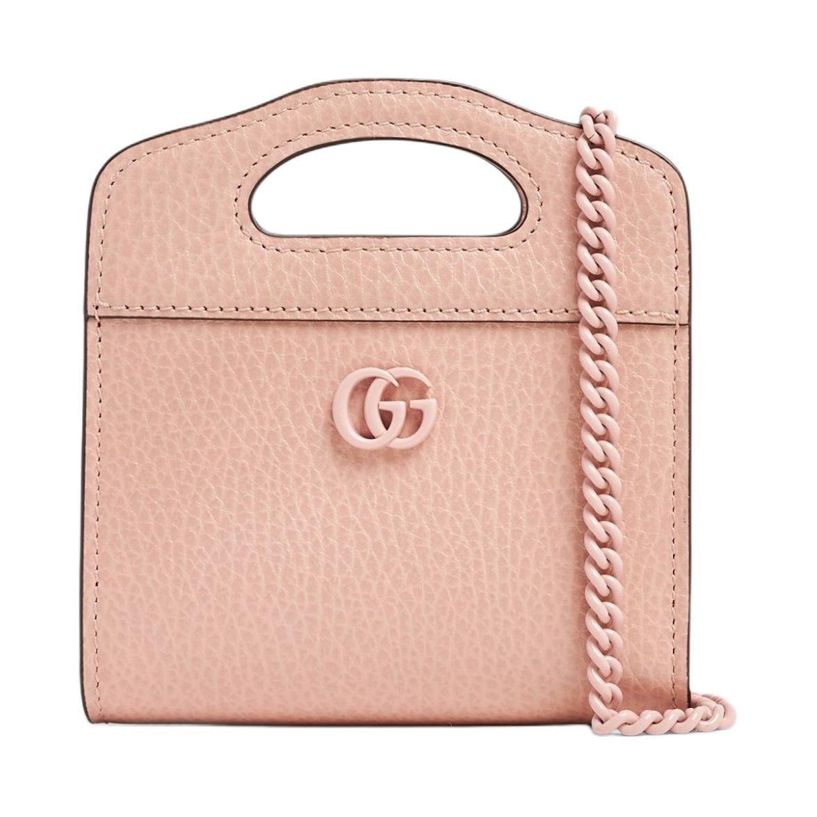 

GUCCI Кожаный картхолдер GG Marmont для женщин розовый