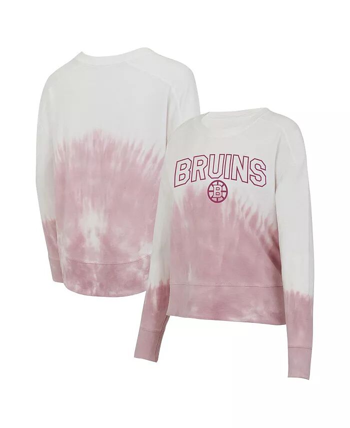 

Женская розово-белая футболка Boston Bruins Orchard Tie-Dye с длинным рукавом Concepts Sport
