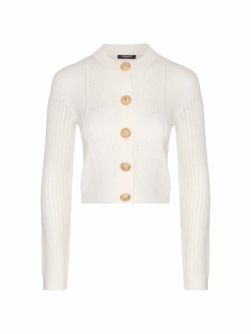 

Укороченный кардиган Balmain, белый
