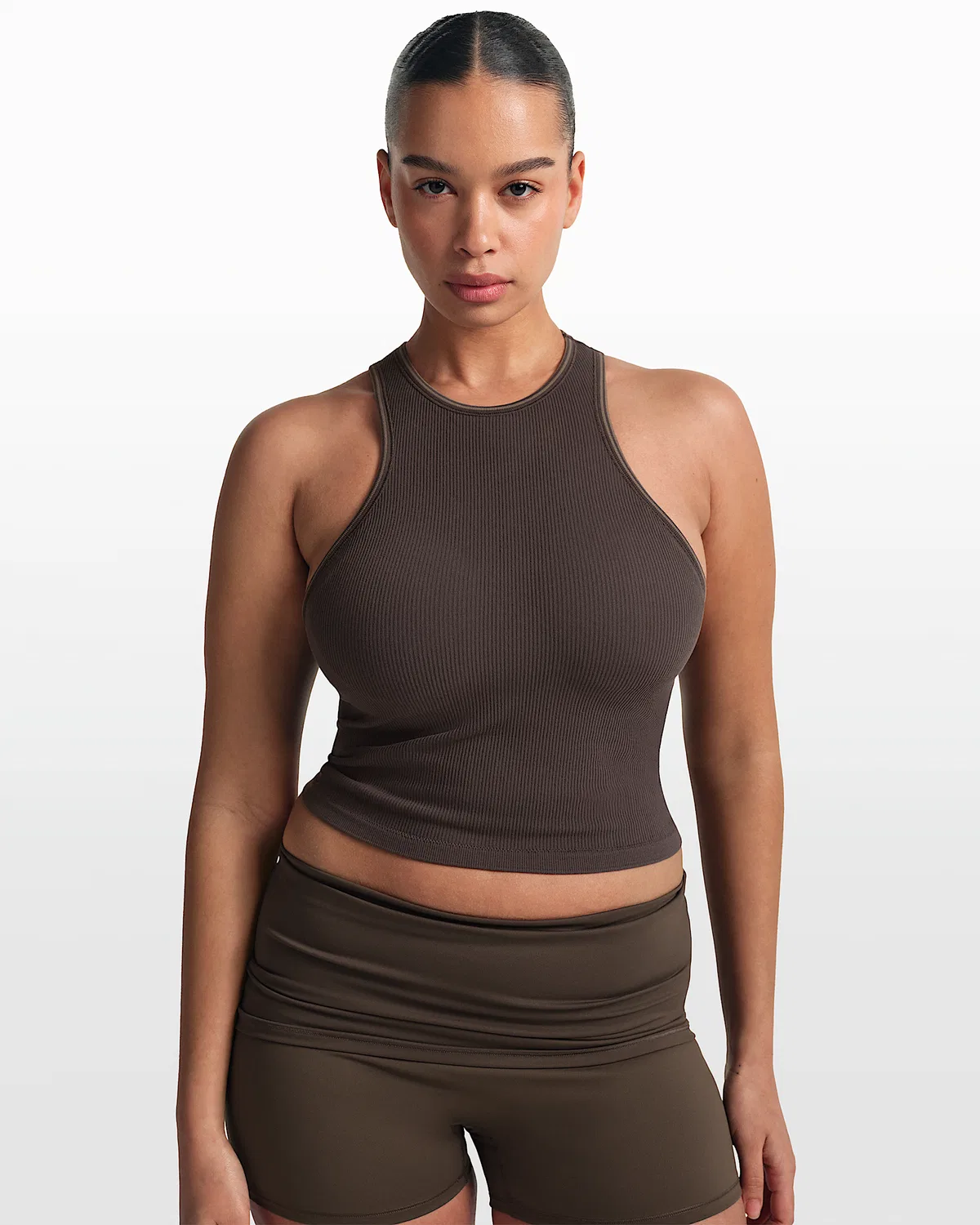 Женский топ-борцовка NikeSKIMS Ribbed Seamless, NSKM Phoenix/NSKM Truffle