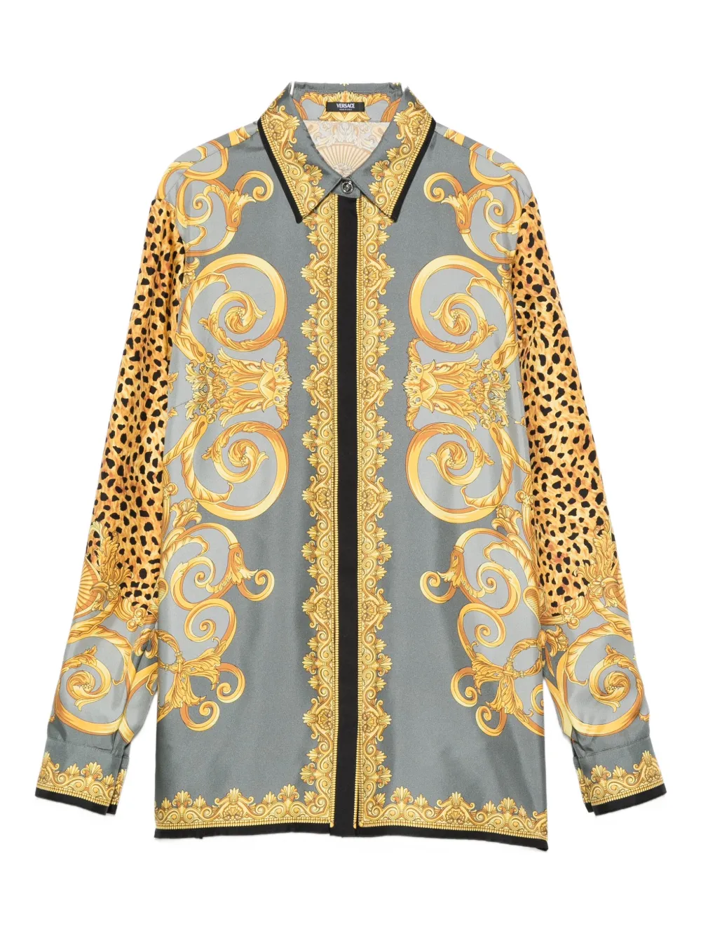 

Шелковая рубашка VERSACE, серый