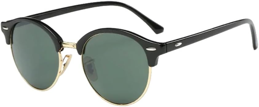 

Винтажные женские солнцезащитные очки для мужчин и женщин в стиле ретро с заклепками, круглые зеркальные очки для вождения, женские и мужские, UV400 generic, Black Green