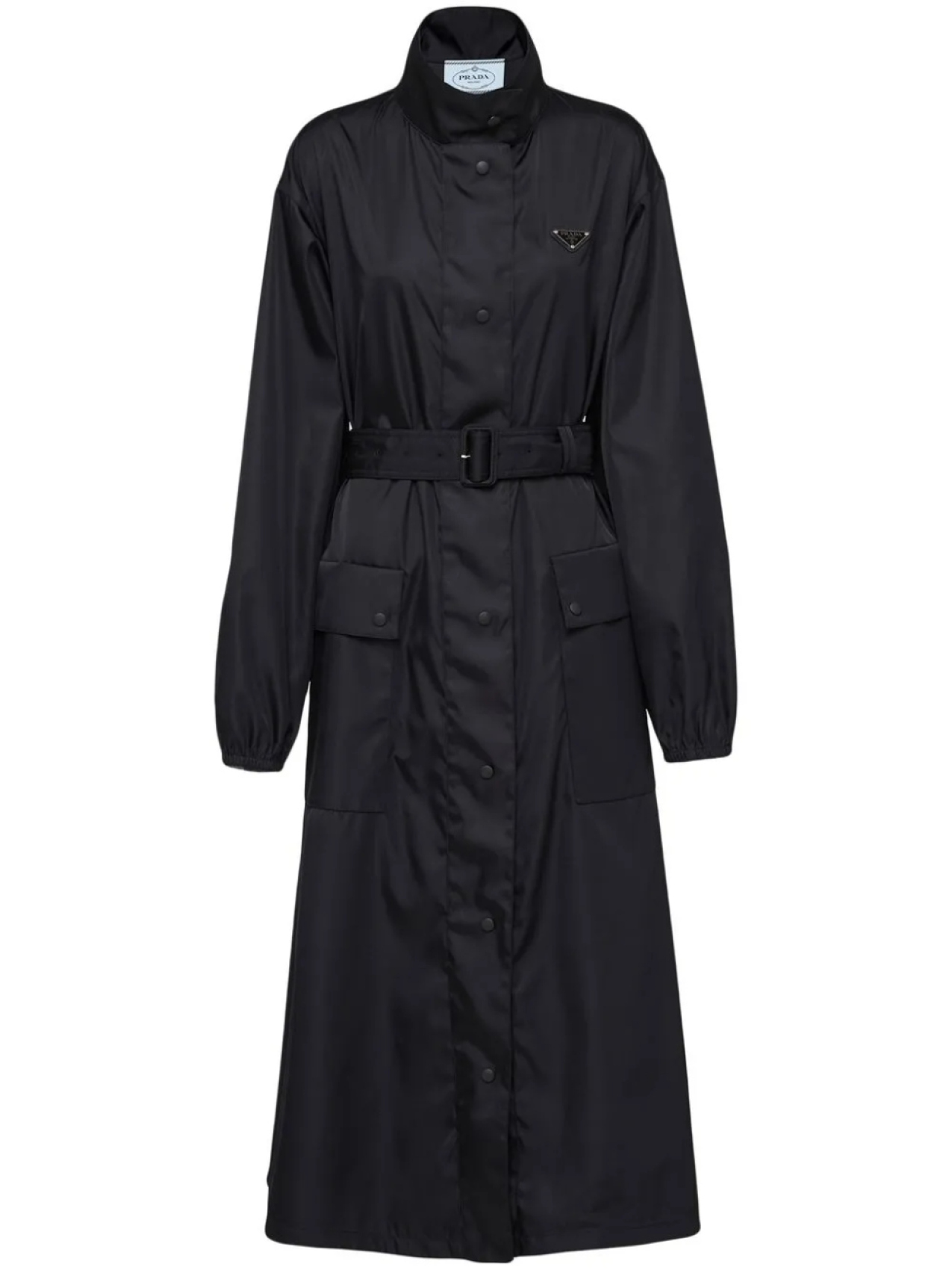 

Prada плащ Re-Nylon с логотипом, черный