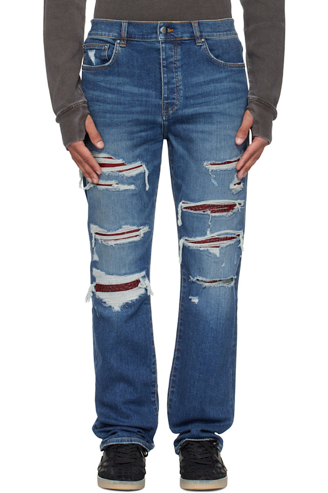 

Amiri Синие джинсы Crocs Slim Thrasher