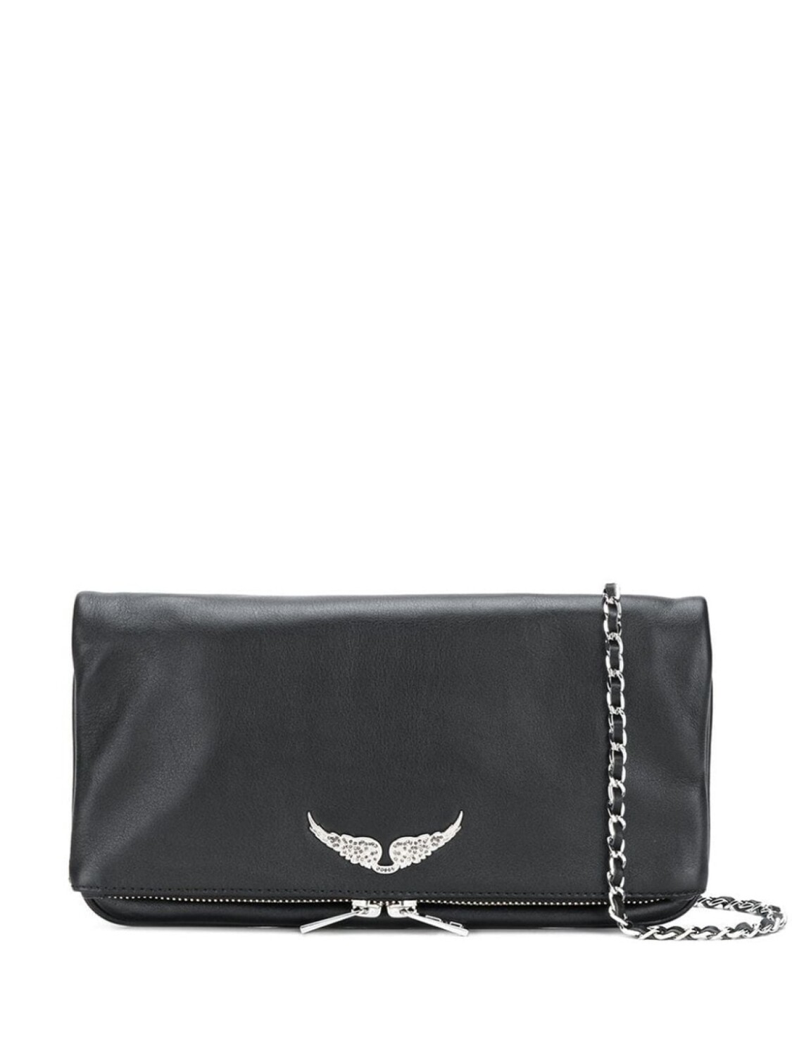 

Zadig&Voltaire foldover zipped clutch, черный