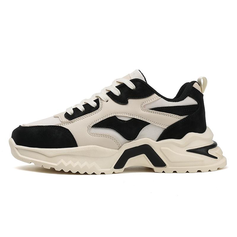 

SUPEREDGE Скользоустойчивые дышащие легкие массивные низкие кроссовки мужские бежево-черные, цвет Beige Black