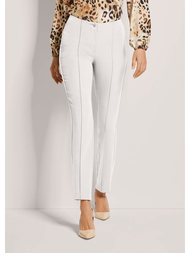 

MADELEINE Узкие эластичные брюки со складками, кремового цвета