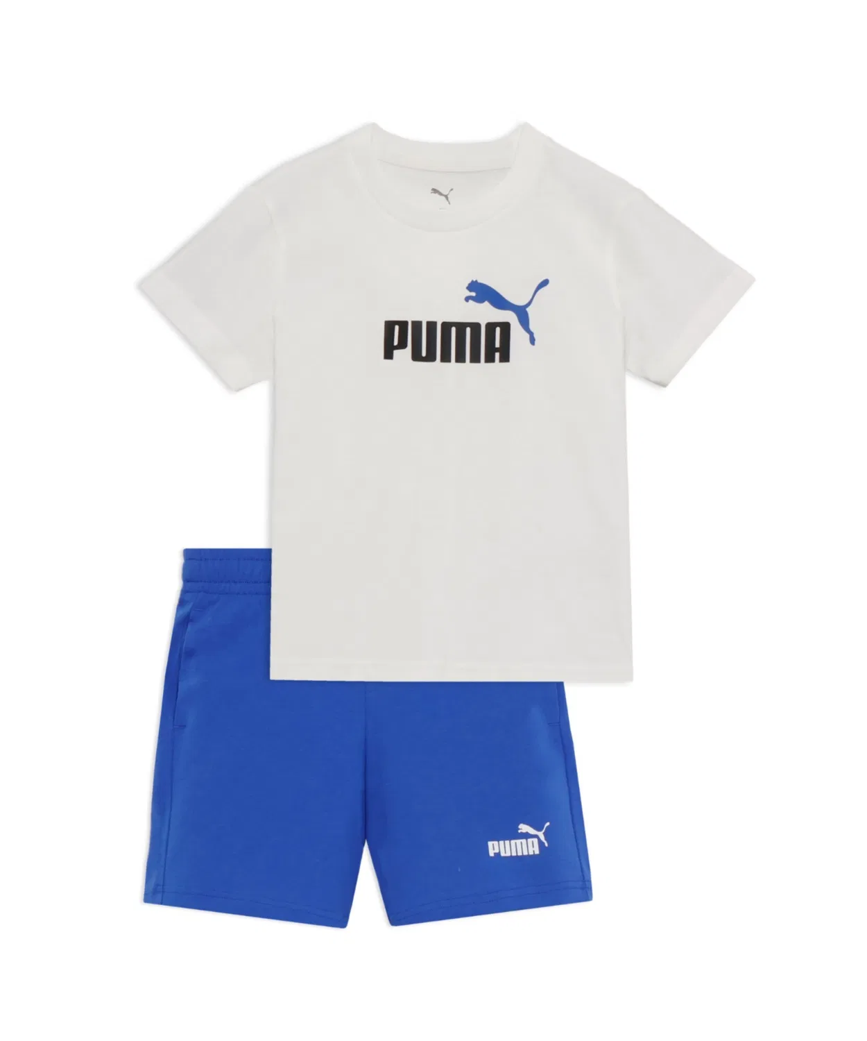 Футболка и шорты PUMA ESS Logo Tee and Shorts Set для мальчиков, белый с синим