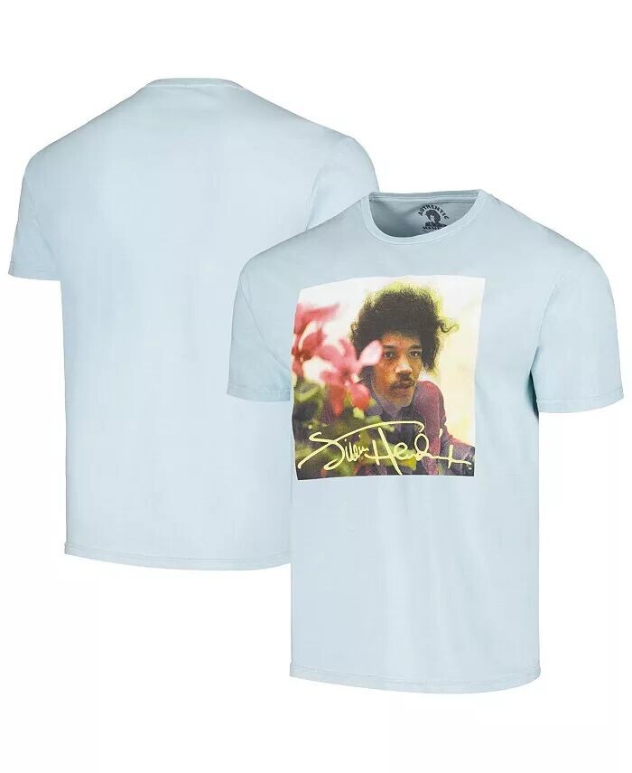 

Мужская синяя футболка с рваным рисунком Jimi Hendrix Flowers Philcos