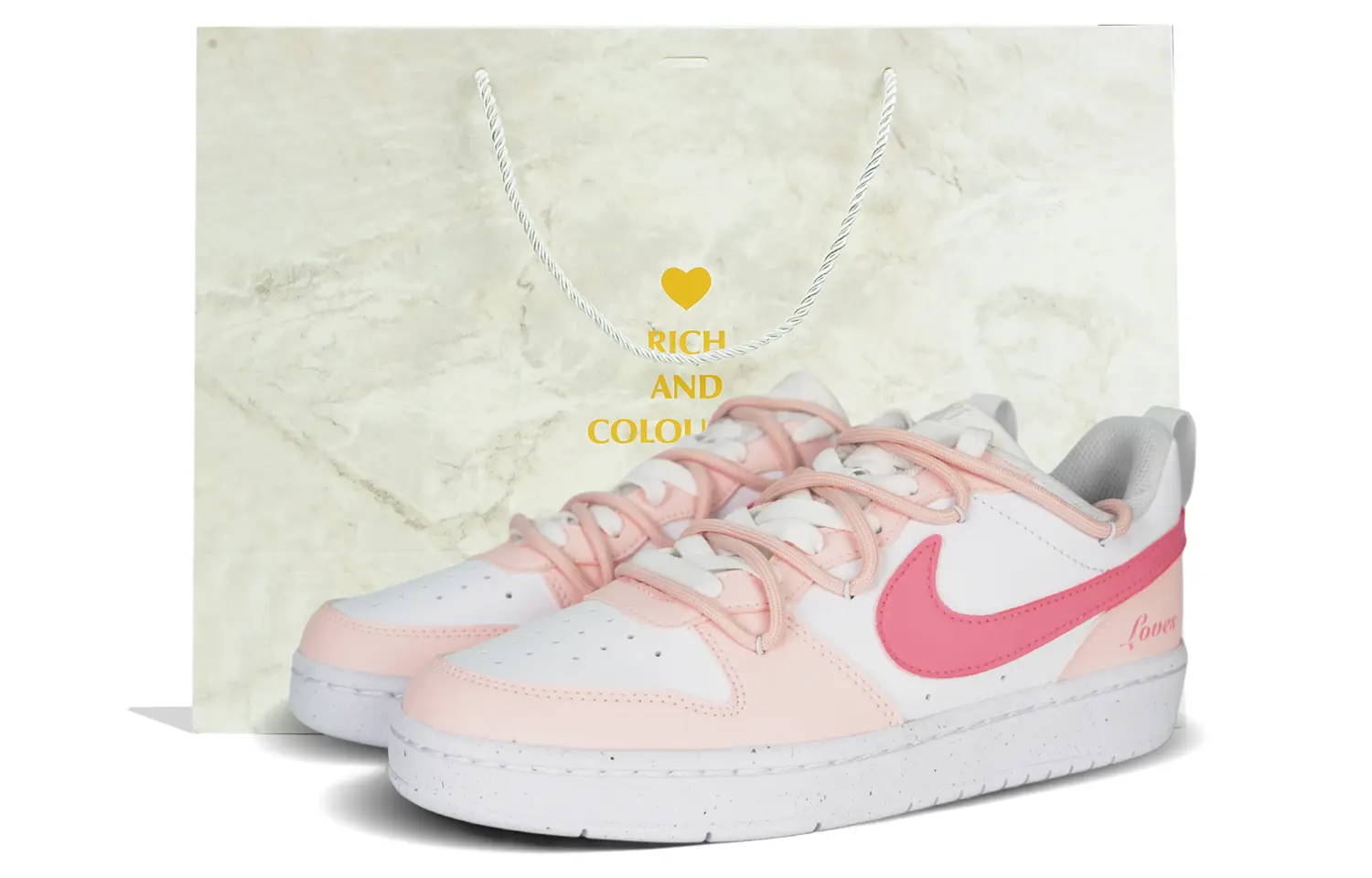 

Кроссовки Nike Court Borough Skateboarding Shoes Women's Low-top White/powder, розовый