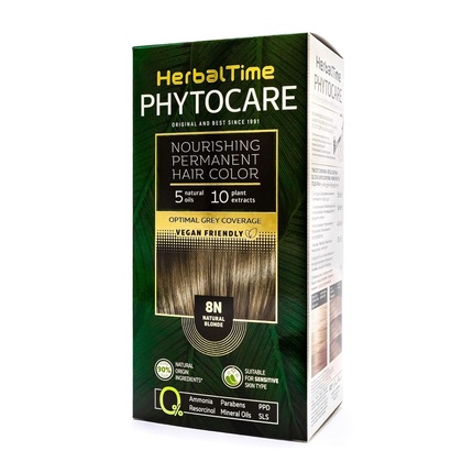 

Phytocare Стойкая краска для волос 20 оттенков 8N Натуральный блонд Herbal Time
