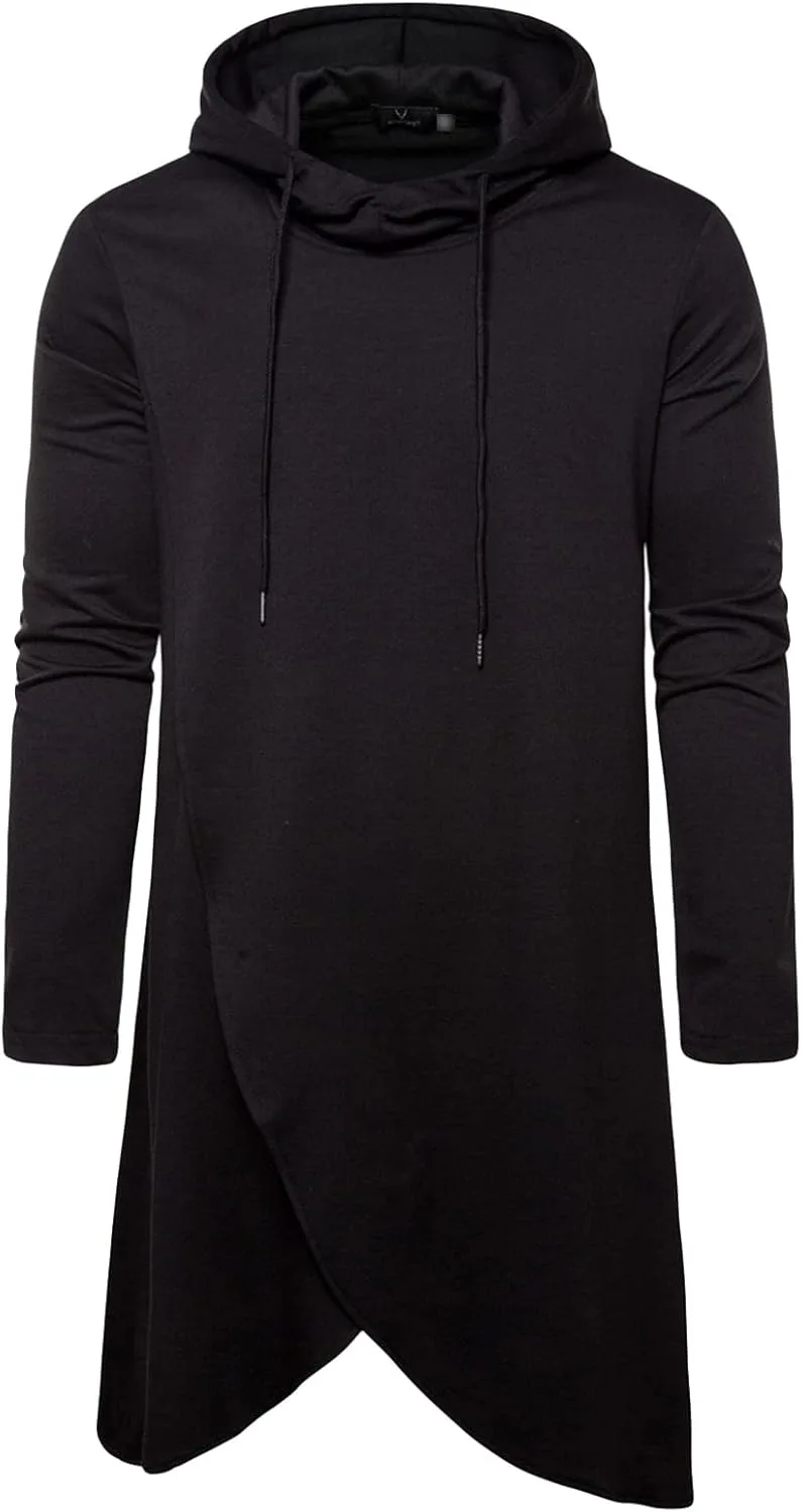 

Мужской Casual Poncho с капюшоном и асимметричным подолом JEShifangjiusu