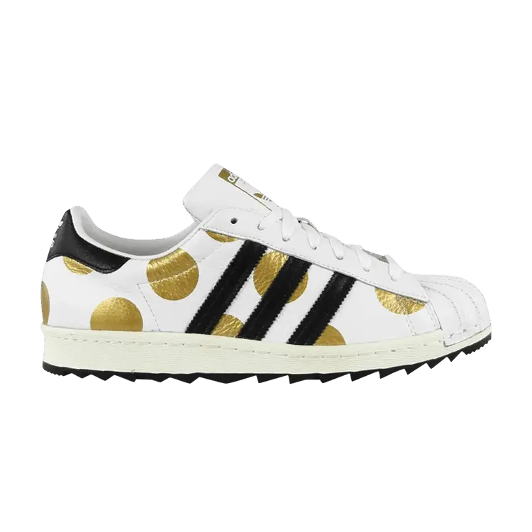 

Кроссовки adidas Jeremy Scott x Superstar 80s Ripple Metallic Gold Polka Dots, белый