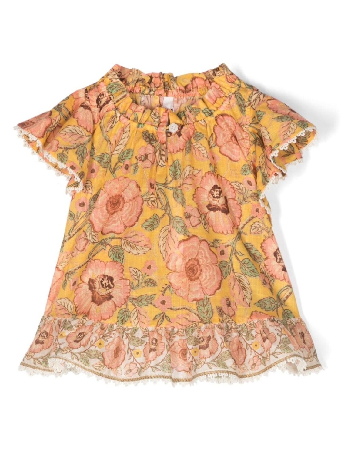 

ZIMMERMANN Kids блузка Junie с оборками и цветочным принтом, желтый