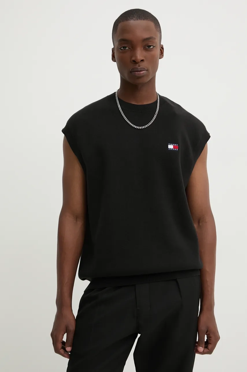 

Хлопковый жилет Tommy Jeans, черный