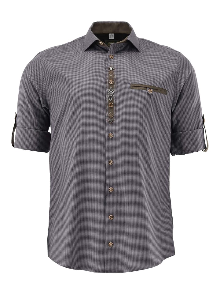 

Традиционная рубашка авобу антрацитового цвета OS-Trachten