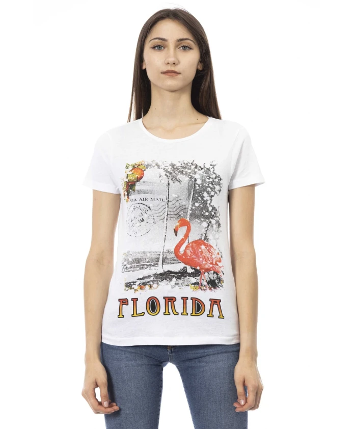 

Повседневная футболка с круглым вырезом Trussardi, белый