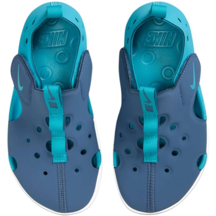 Сандалии Sunray Protect 4 водонепроницаемые низкие детские Nike, синий/зеленый — фото 4