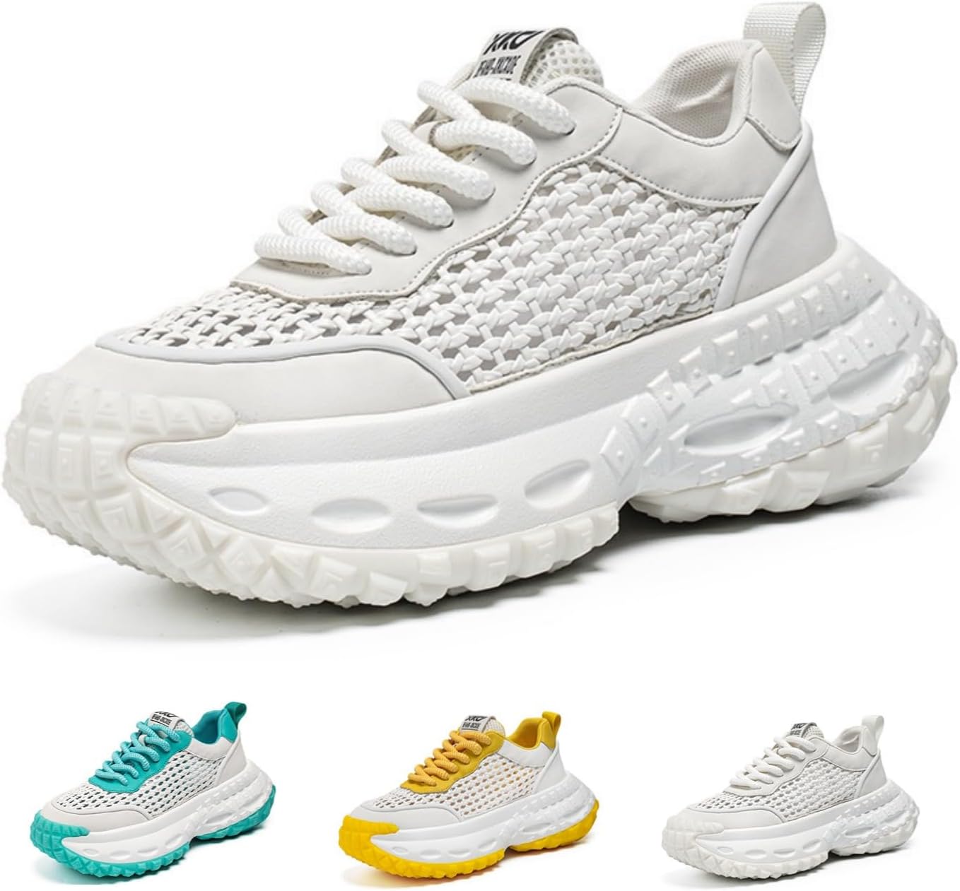 

Мужские дышащие массивные кроссовки на платформе, модные легкие спортивные кроссовки для бега и повседневной ходьбы Macefil, белый