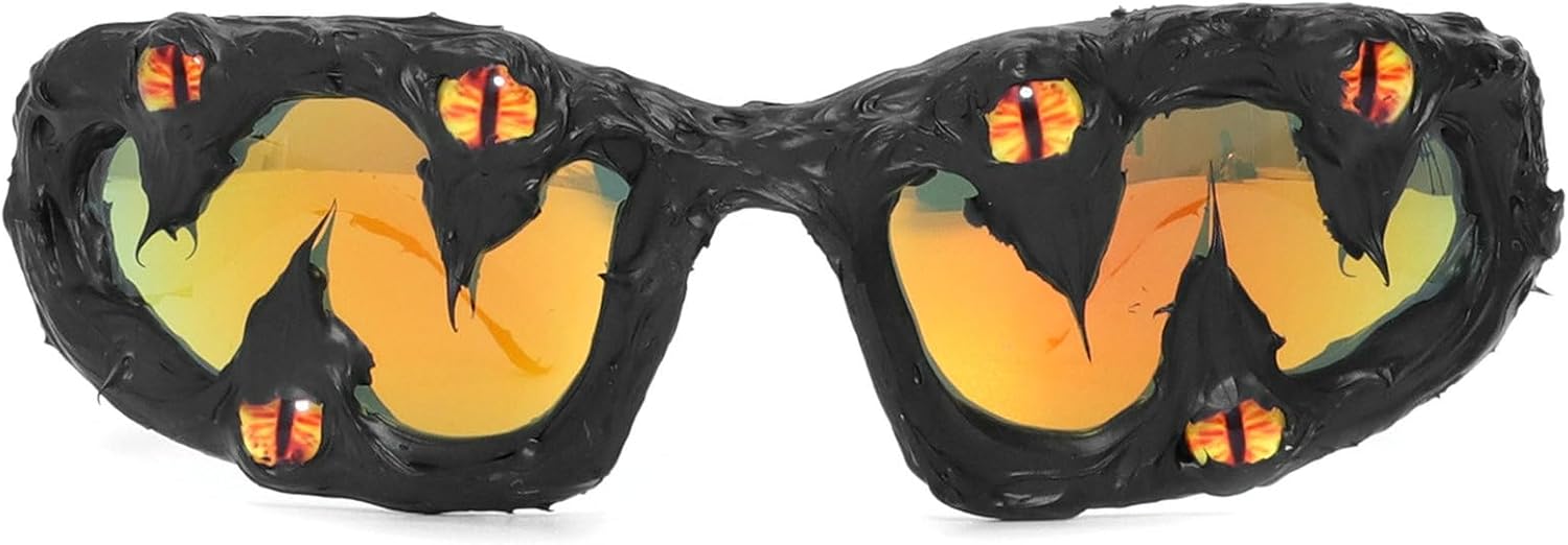 

Солнцезащитные очки Y2K с оправой и защитой от капель клея для женщин и мужчин, овальной формы, модные, стильные, для Хэллоуина и вечеринки, с защитой от УФ-излучения UV400 mincl, Gold