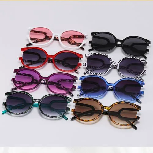 

Модные женские солнцезащитные очки с полуободковой оправой, зеркальными линзами, винтажным градиентным переходом цвета, защита от УФ-излучения UV400 MTZJH, Blue