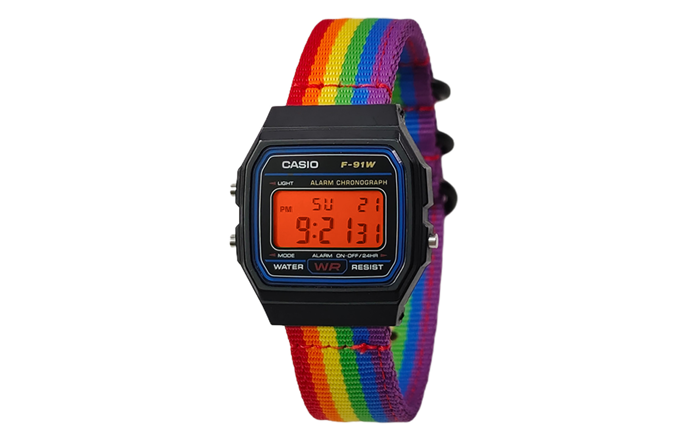 

CASIO Мужские часы Retrofit Series с кварцевым механизмом и нейлоновым ремешком, черный циферблат