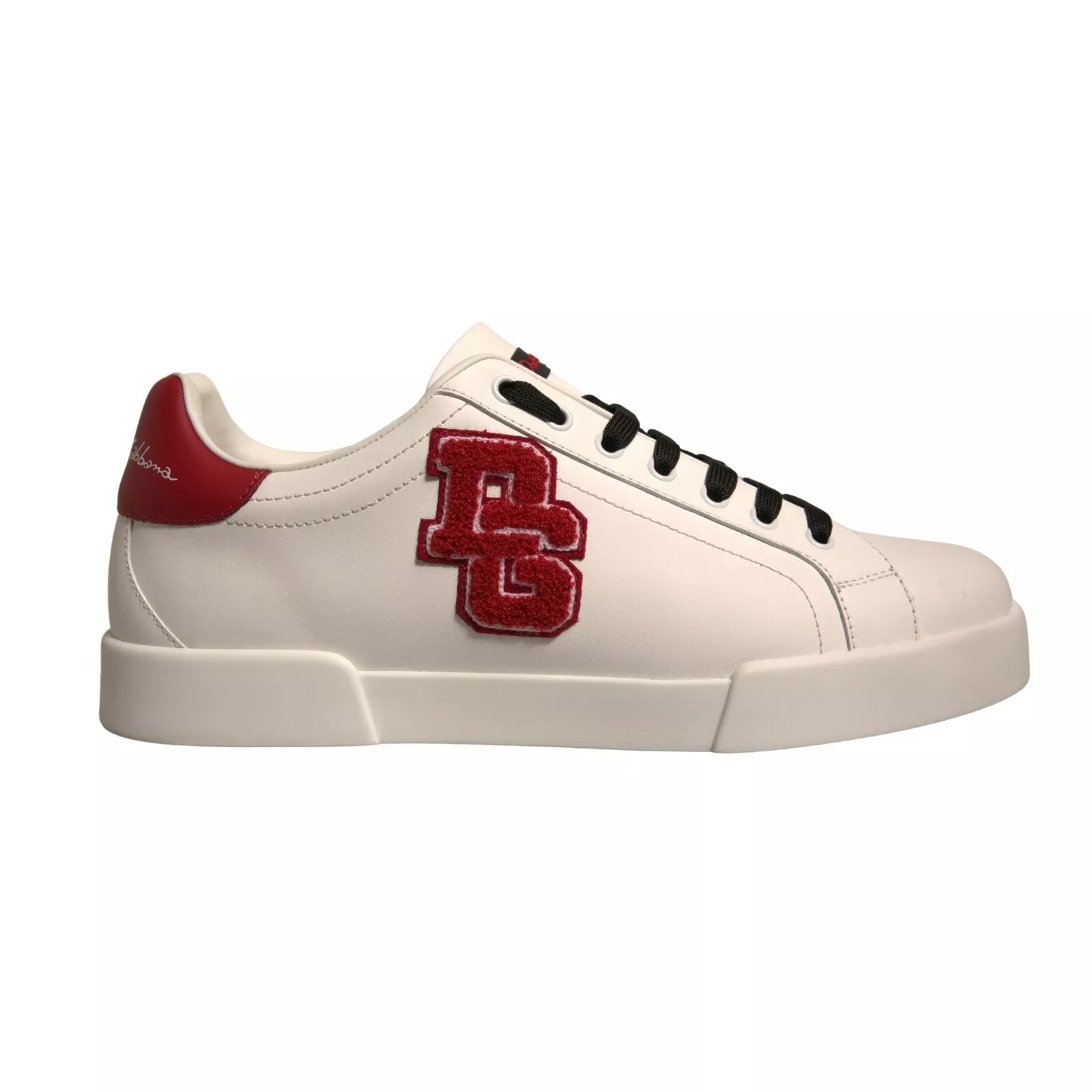 

Белые кожаные кроссовки с логотипом DG Low Top Dolce & Gabbana, White and Red