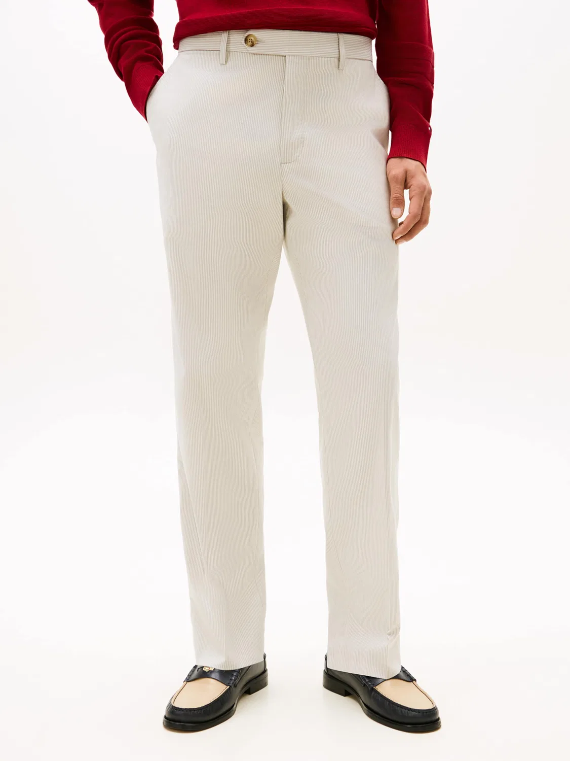 Обычные плиссированные брюки Tommy Hilfiger, Ecru/Dark Beige — фото 3