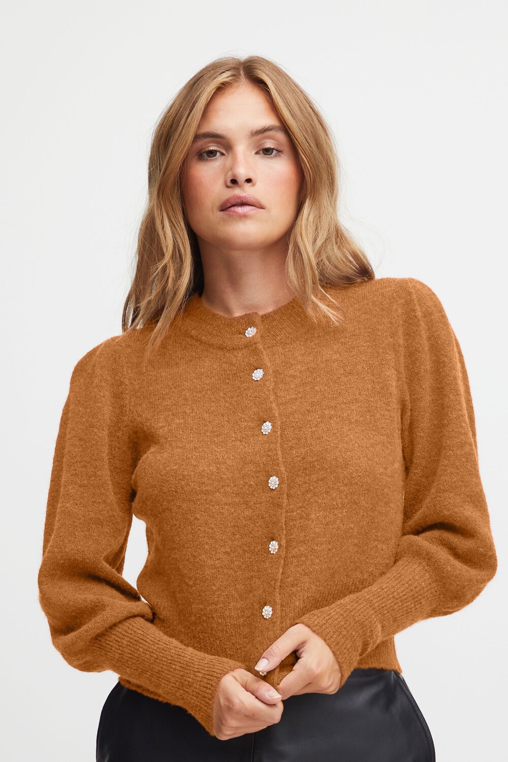 

Кардиган PULZ Jeans Strickjacke PZASTRID LS 50206914, коричневый