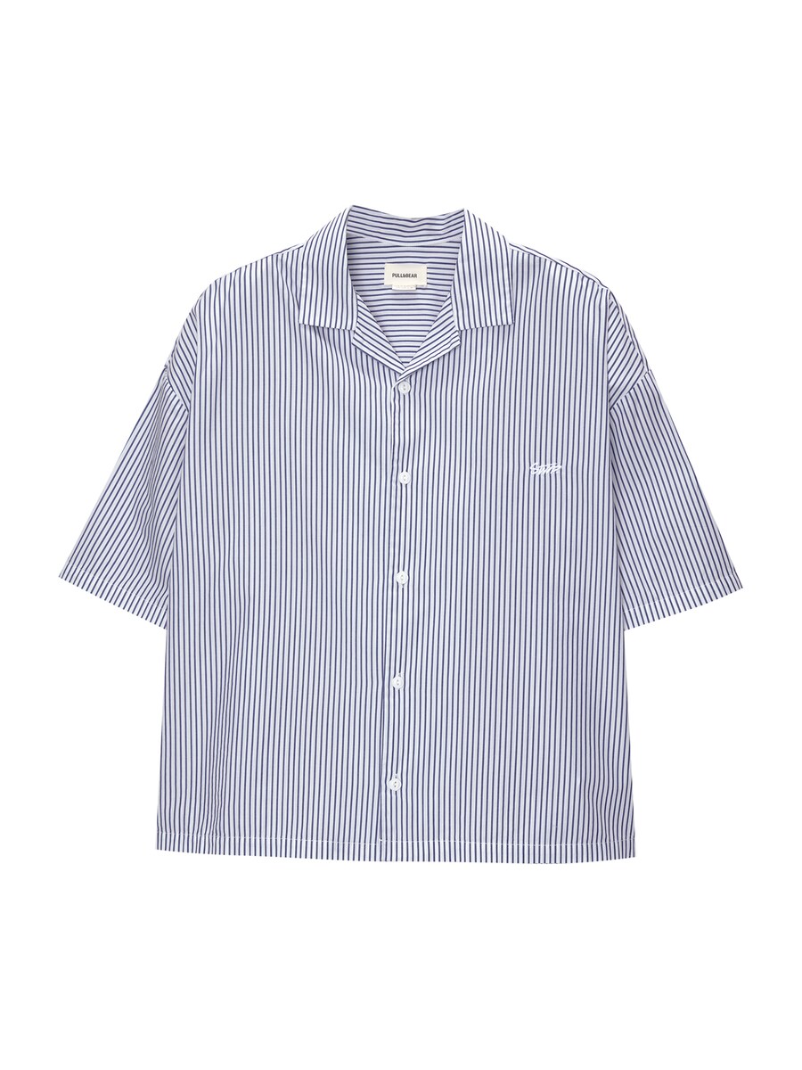 

Рубашка Pull&Bear Comfort fit Button Up, белый