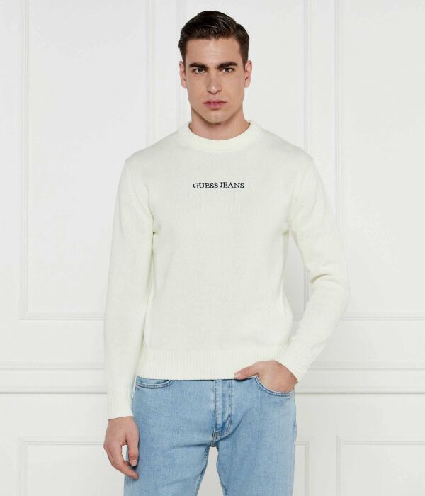 

Свитер Guess Jeans Regular Fit с логотипом, бежевый