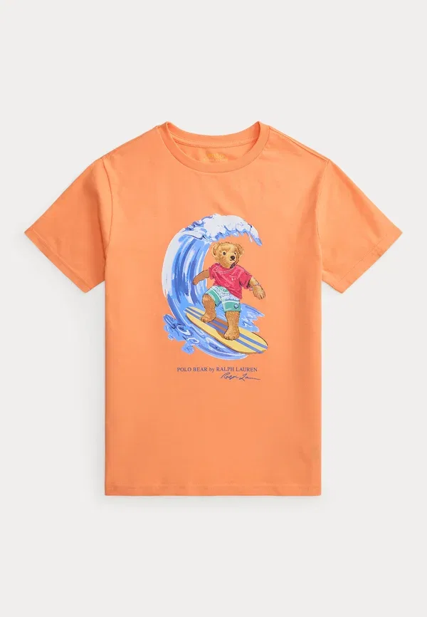 Футболка Polo Ralph Lauren Polo bear cotton jersey tee print, оранжевый