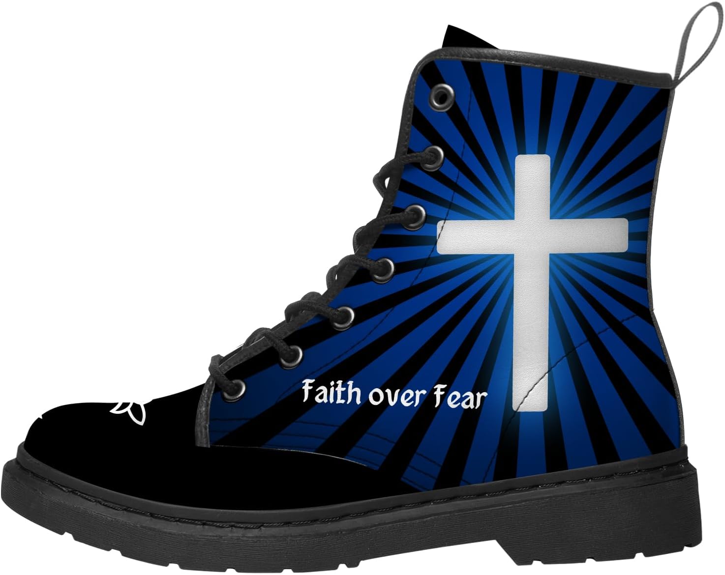 

Ботинки Walk by Faith для мужчин и женщин, военные ботинки, повседневные шнурованные, из PU-кожи, ботинки, подарок для него и для нее Generic, 3101 Faith Over Fear