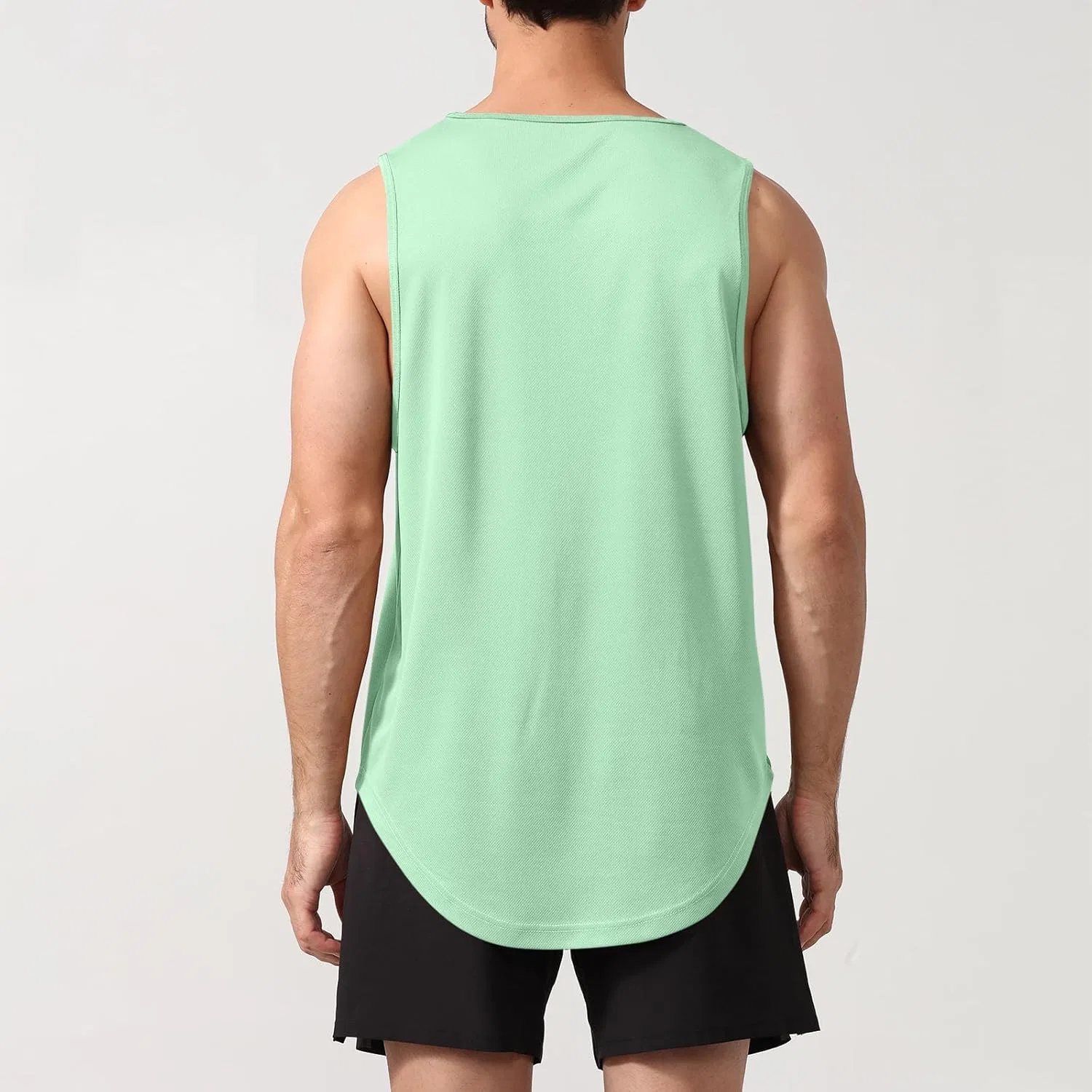 Мужской топ-майка для фитнеса, свободный крой, Mint Green — фото 2