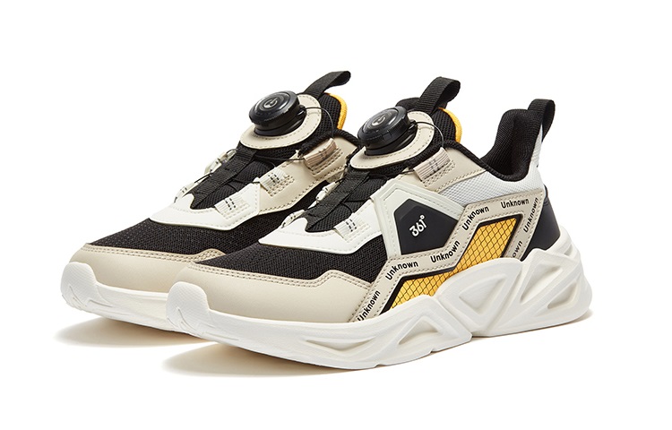 361°KIDS Низкие детские беговые кроссовки beige black yellow kids' — фото 4