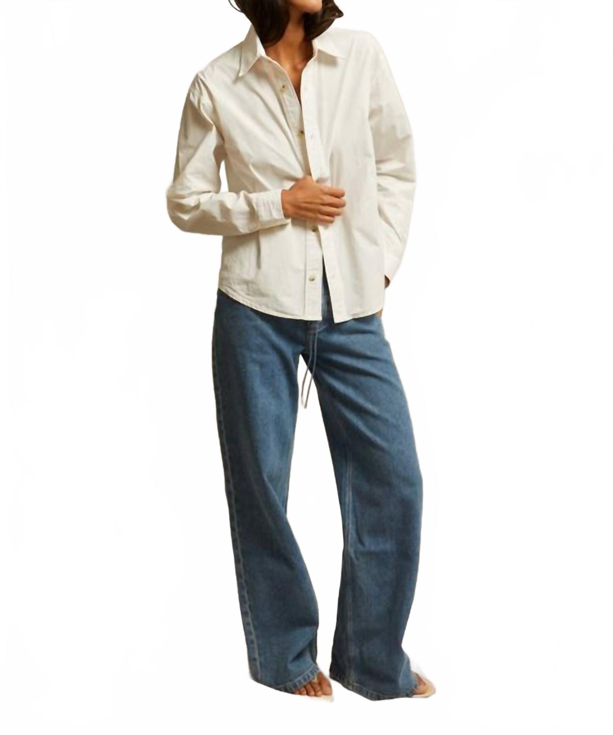 

Джемс рубашка на пуговицах в ярком цвете слоновой кости PERFECTWHITETEE