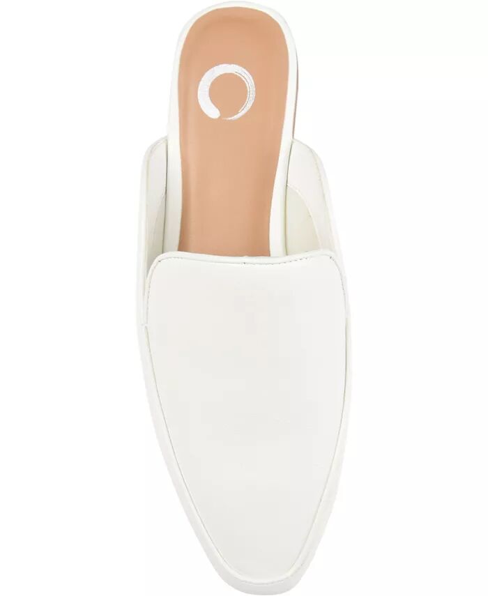 Женские туфли-мюли Akza Wide Slip On Square Toe Flats Journee Collection, белый — фото 4