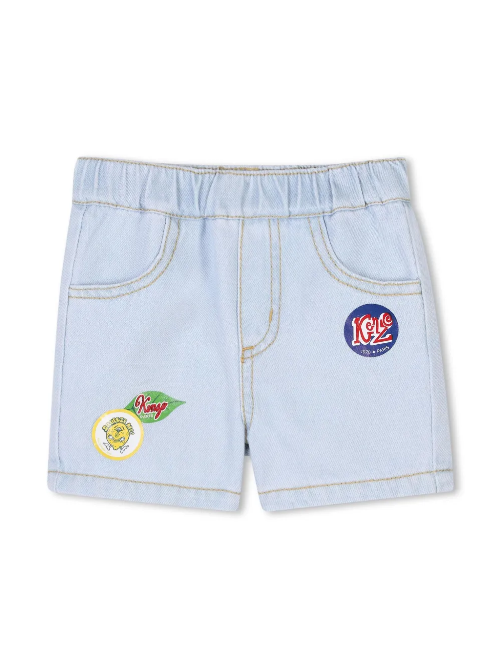 

Джинсовые шорты с логотипом Kenzo Kids, синий