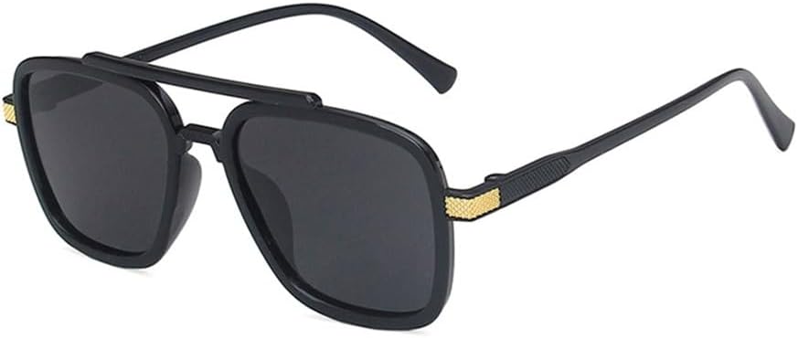 

Женские солнцезащитные очки с фотохромными поляризованными линзами, мужские винтажные солнцезащитные очки большого размера с двойной перемычкой HCPIHF, Black Polarized