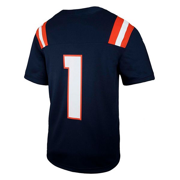 Молодежная реплика игровой футболки illinois fighting illini untouchable #1 navy Nike — фото 4