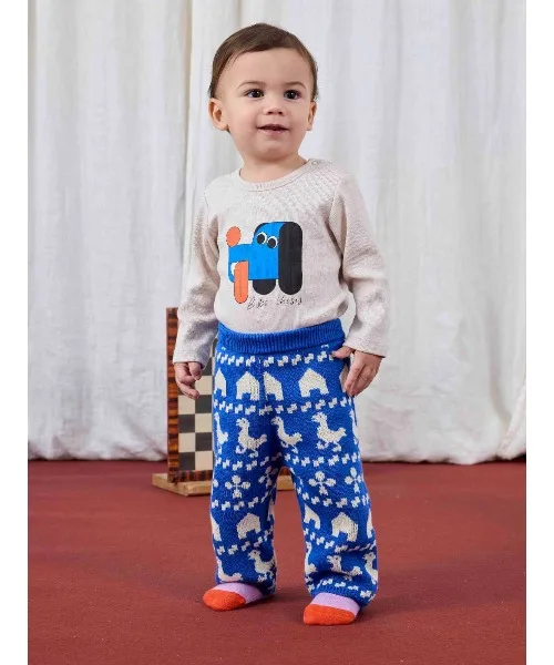 Детские штаны BOBO CHOSES Farm all over knitted голубые — фото 4