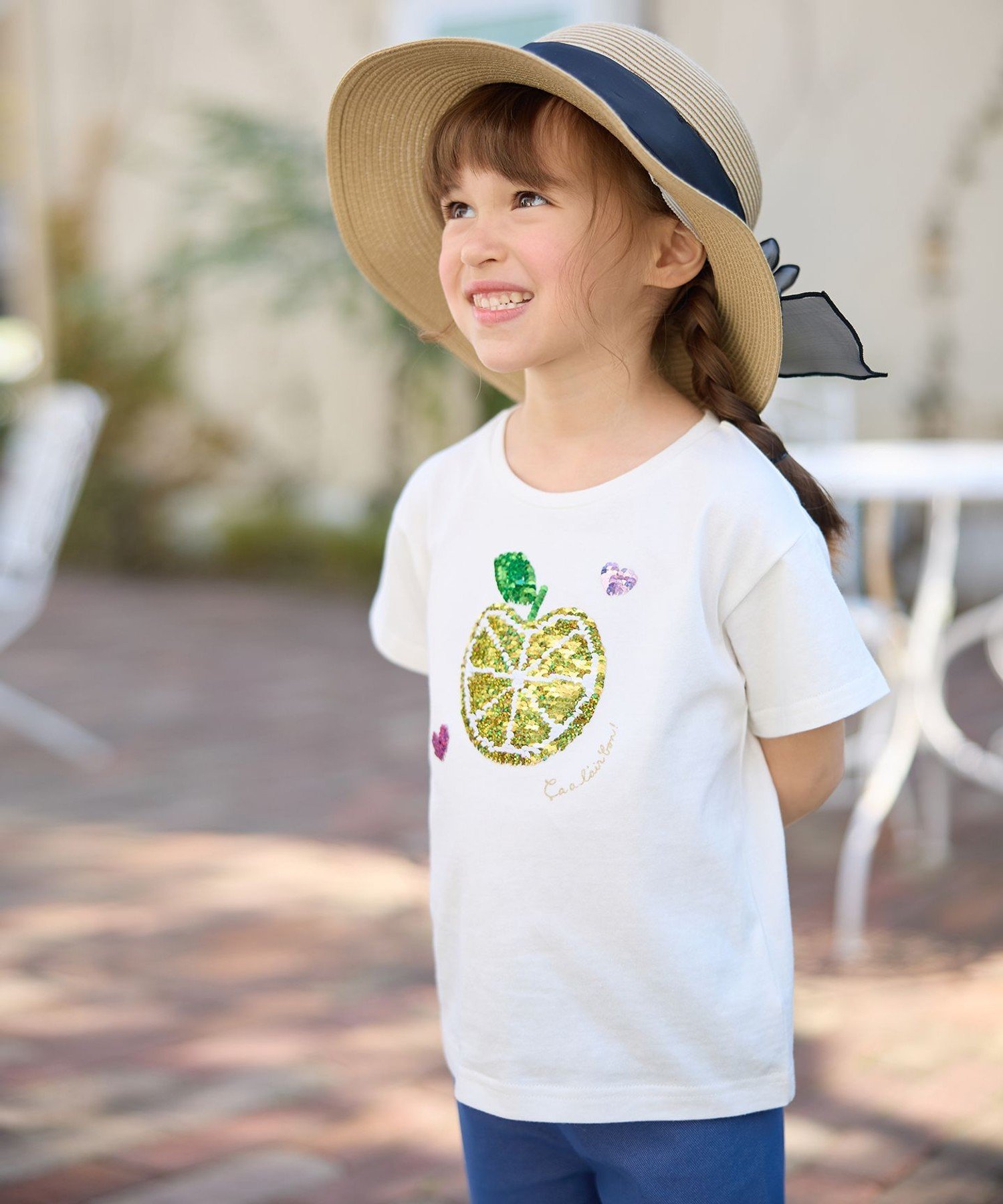 Футболка с чудесными пайетками ANY KIDS, Off-white (apple x lemon [001] — фото 2