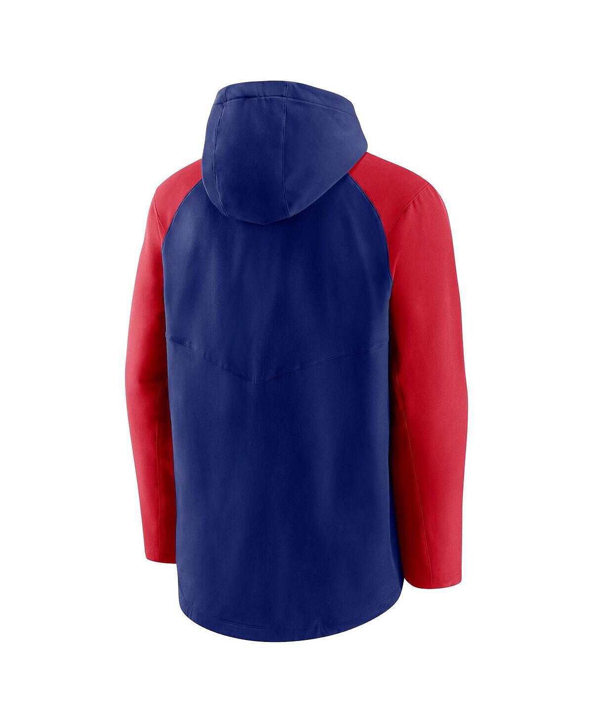 Мужская толстовка с капюшоном с молнией во всю длину и реглан Royal, Red Texas Rangers Authentic Collection Performance Nike — фото 3